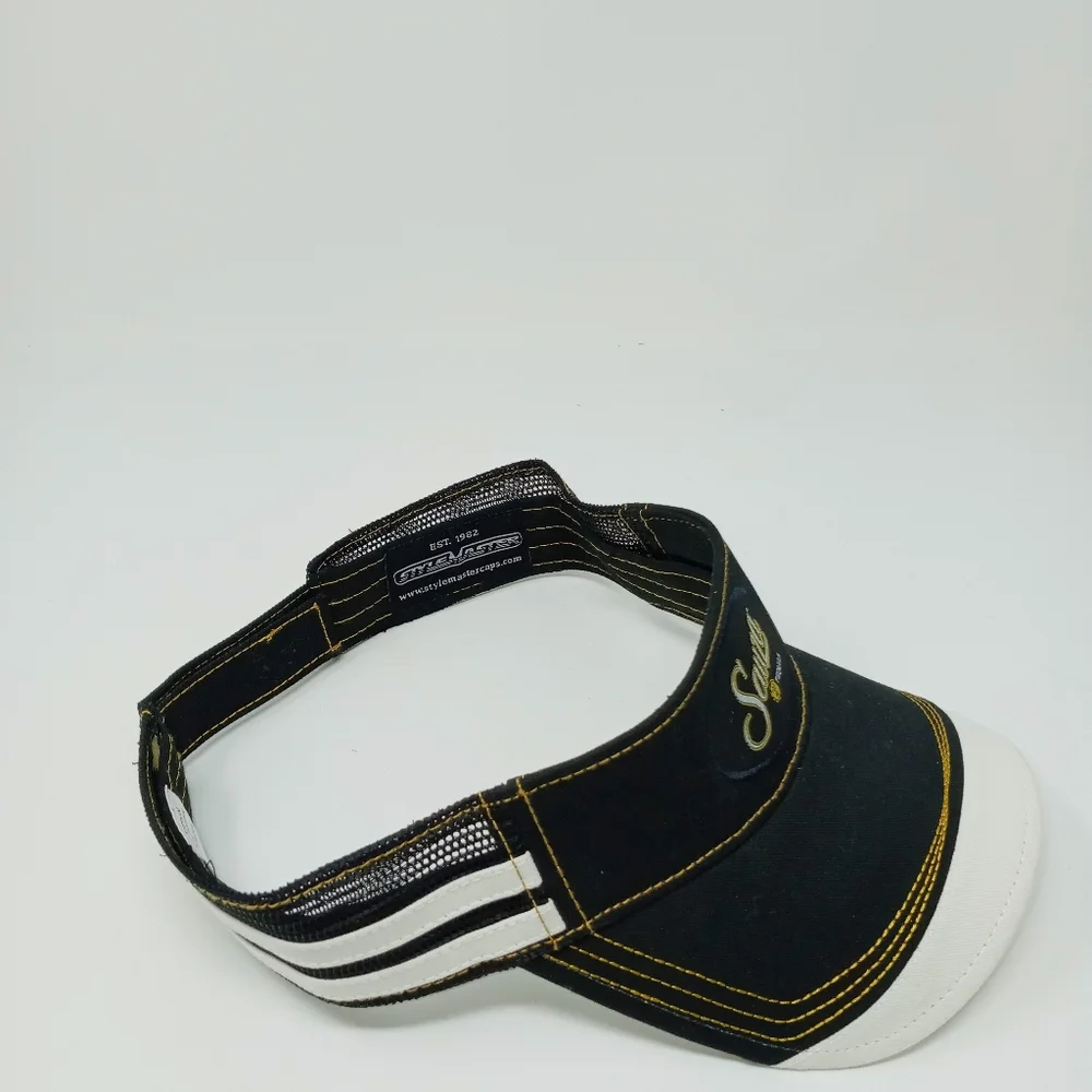 Sauza Tequila Adjustable Sun Visor Black White Embroidered Promo Hat